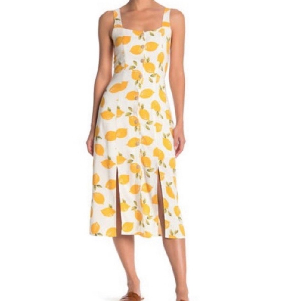 MelloDay Lemon Dress- button down Size M